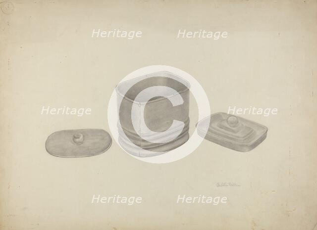 Pewter Tobacco Jar, c. 1941. Creator: Ardella Watkins.