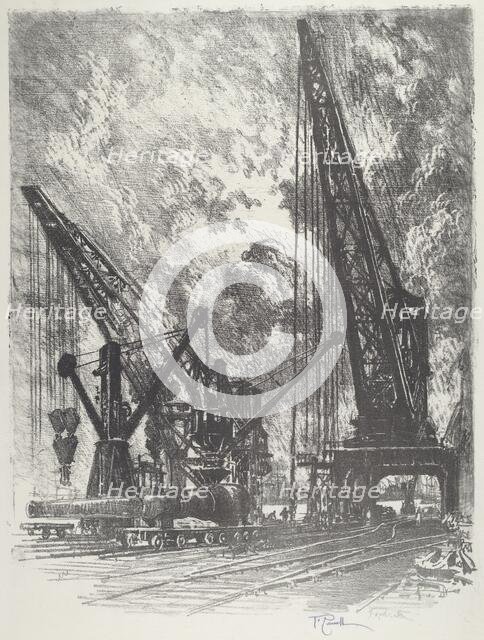 Taking the Big Gun Away, 1916. Creator: Joseph Pennell.