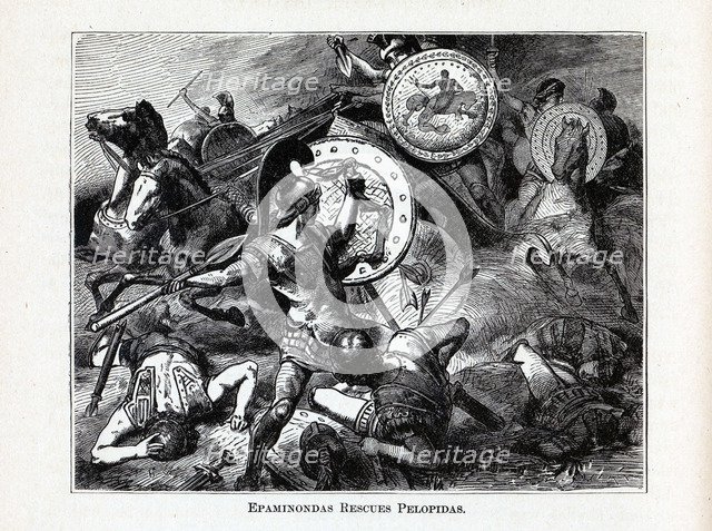 Epaminondas Rescues Pelopidas, 1882. Artist: Vogel, Hermann (1854-1921)