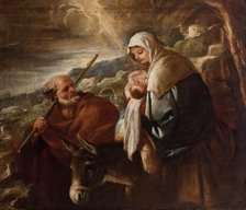 Flight into Egypt, between 1690 -1705. Creator: Luca Giordano.