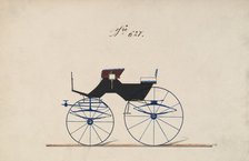 Design for 4 seat Phaeton, no top, no. 627, 1850-70. Creator: Brewster & Co.