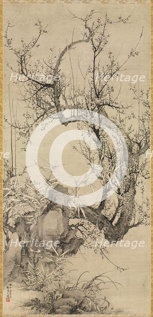 Plums, Bamboo, and Orchid, 1834. Creator: Yamamoto Baiitsu (Japanese, 1783-1856).