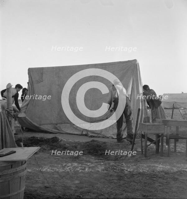 FSA migratory labor camp (emergency), Calipatria, Imperial Valley, CA, 1939. Creator: Dorothea Lange.