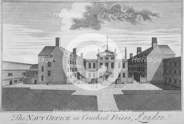 The Navy Office in Crutched Friars, City of London, 1720. Artist: Anon