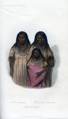 Native American women and child, 1848. Artist: Harris