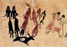 Cave paintings typical of the Levantine art, found in the Roca dels Moros or Cogull Cave (Lleida)…