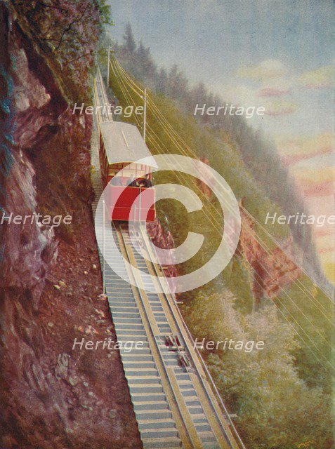 'Descending the Stanserhorn - A Swiss Mountain Railway', 1926. Artist: Unknown.