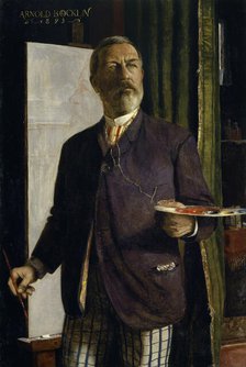 Self-Portrait in the Studio, 1893. Creator: Böcklin, Arnold (1827-1901).