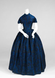Evening dress, American, 1850-52. Creator: Unknown.