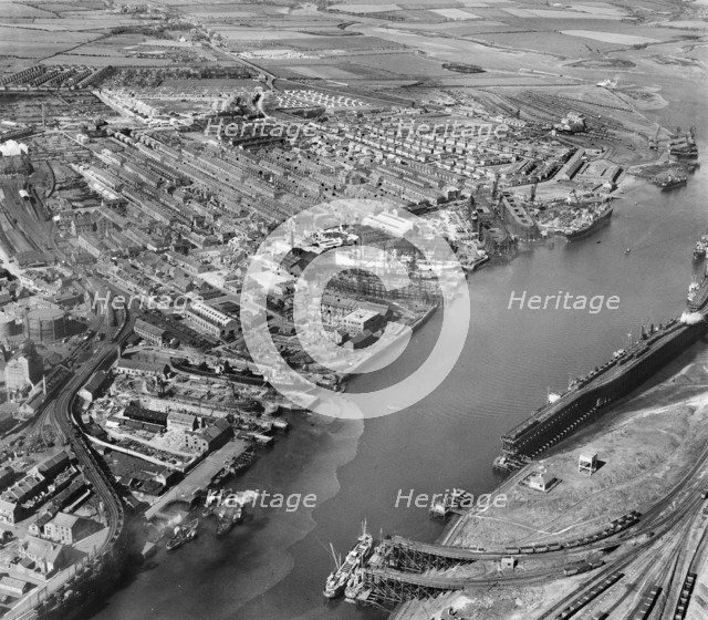 Blyth Harbour and town, Northumberland, 1948. Artist: Aerofilms.