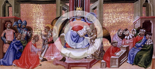 Miniature in 'Codex Justinian Institutiones Feodorum et Alia', illuminated manuscript, c. 1300, a…