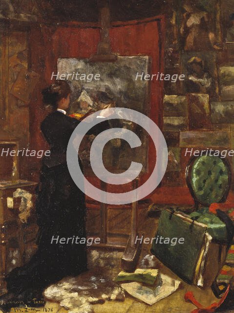 Self portrait, 1876. Creator: Mimmi  Zetterstrom.