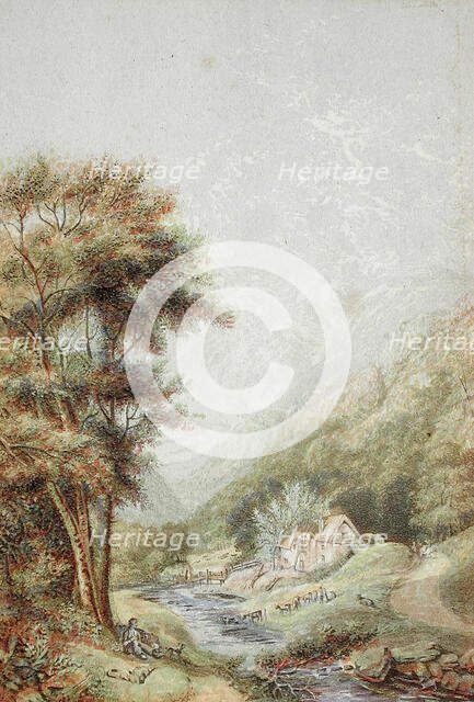 Water Mill on the Wye, c1850. Creator: George Baxter.