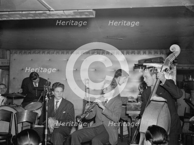 Portrait of Bob Wilber, Johnny Glazel, Dick Wellstood, Charlie Traeger..., New York, ca. Dec. 1946. Creator: William Paul Gottlieb.