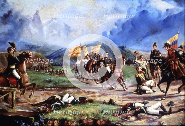 Pictorial representation of the Battle of Boyacá, August 7, 1819.