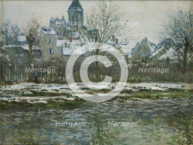 Effet de neige à Vétheuil ou Église de Vétheuil, 1878-1879. Creator: Monet, Claude (1840-1926).