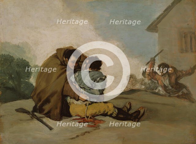 Friar Pedro Binds El Maragato with a Rope, c. 1806. Creator: Francisco Goya.