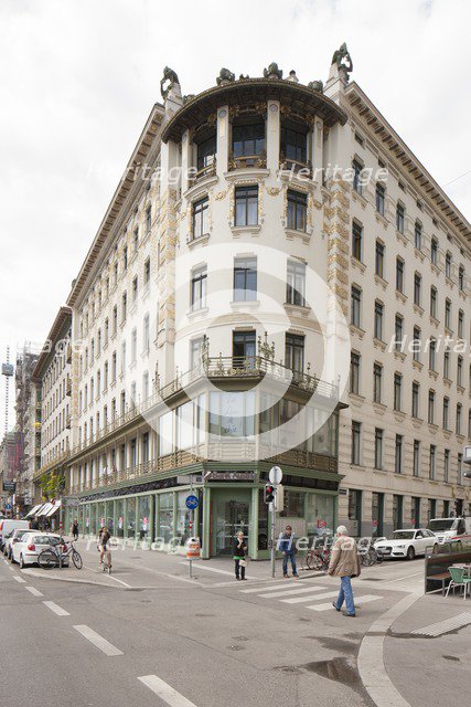 Wienzeilenhauser, Vienna, Austria, (1898), 2015. Artist: Alan John Ainsworth.