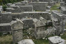 Partial view of the amphitheater ruins, ancient city of Salona, Solin, Croatia, 2018.  Creator: Unknown.