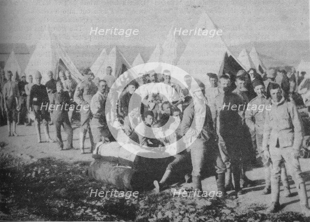 'The Dublin Fusiliers Just Before Embarking in the Armoured Train', 1902. Artist: Unknown.