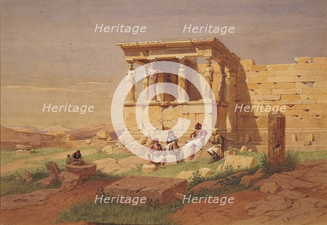 The Erechtheion. The Porch of the Caryatids, 1877. Artist: Werner, Carl Friedrich Heinrich (1808-1894)