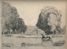 'In a melancholy frame of old clipped trees', c1927, (1927). Artist: Henry Franks Waring.