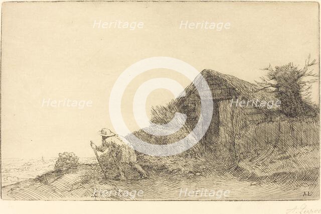 Along the Top of the Hill (Sur le haut de la colline). Creator: Alphonse Legros.