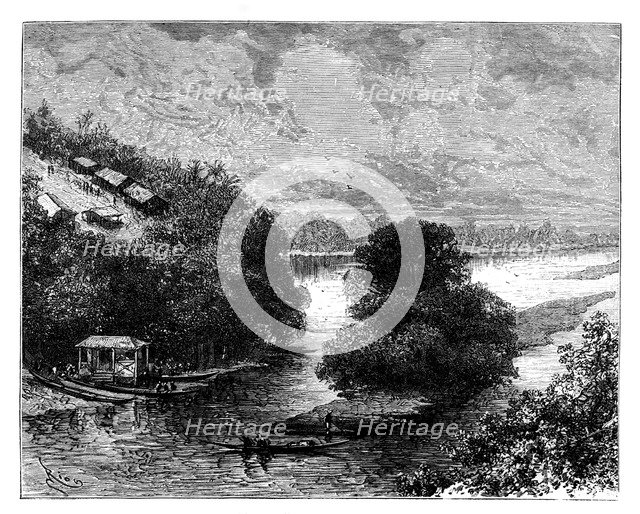 L'Ogooue, Congo, Africa, 19th century.Artist: Edouard Riou