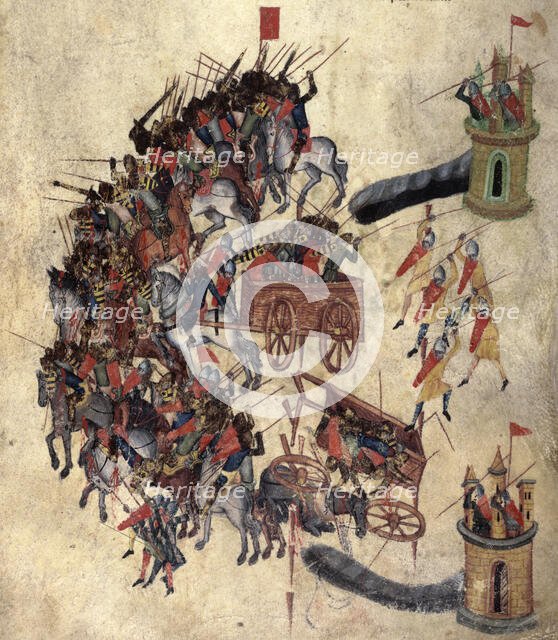 Sulla's defences against scythe-bearing chariots, late 14th century. Creator: Unknown.