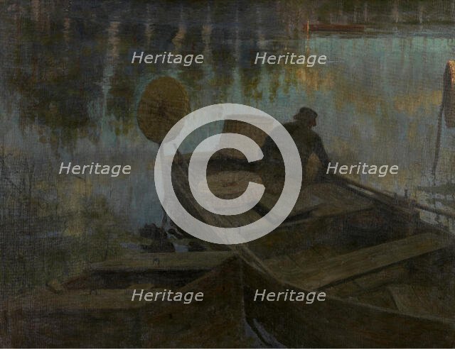 Fisherman in the Moonlight, c1890s. Creator: Charles Mertens.