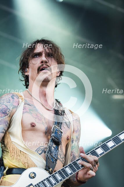 The Darkness live at the Cornbury Music Festival, Great Tew Park, Oxfordshire, Jul 2022. Creator: Annapaola Marchesani.