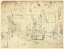 Study for Wedgwood and Byerly, York Street, St James' Square from London in Miniature..., c. 1809. Creator: Augustus Charles Pugin.