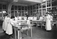 Girls domestic class, Rowntree’s factory, York, Yorkshire, 1913. Artist: Unknown