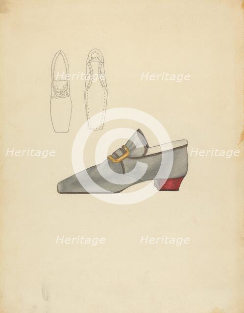 Man's Shoe, 1935/1942. Creator: Nancy Crimi.