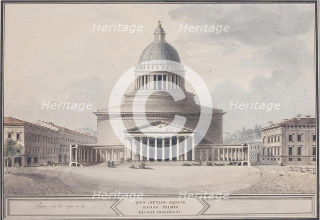 Facade of the Kazan Cathedral in Saint Petersburg, 1800. Artist: Thomas de Thomon, Jean François (1754-1813)