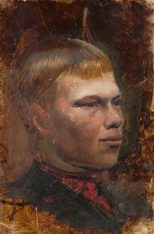 Head study of a village farmhand, 1880-1900. Creator: Ladislav Mednyanszky.