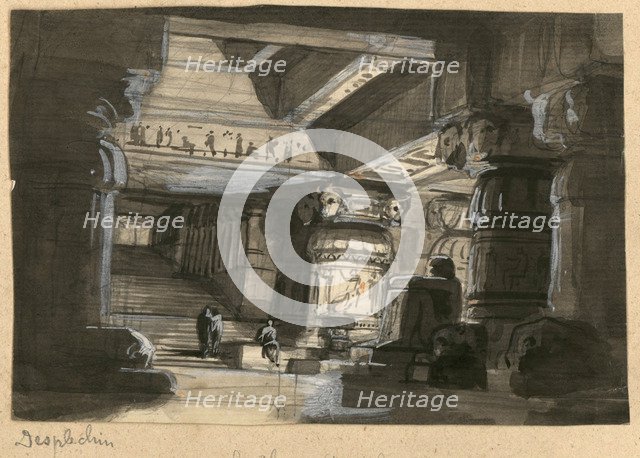 Stage design for the opera Die Zauberflöte by Wolfgang Amadeus Mozart, Théâtre Lyrique in Paris.