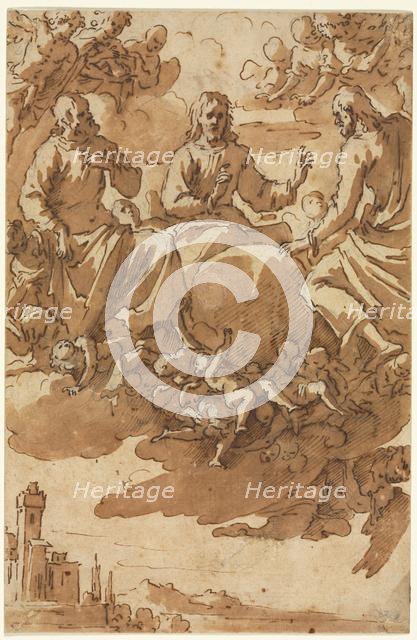 Christ in Glory with Two Saints, first third 17th century. Creator: Marcantonio Bassetti (Italian, 1586-1630).