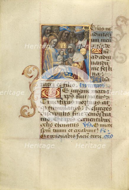 Adoration of the Magi; Poncher Hours, about 1500. Creator: Master of Cardinal Bourbon.