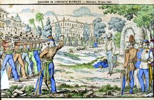 Execution of Maximilian, Emperor of Mexico, 19 June 1867. Artist: Unknown