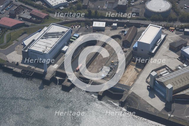 Blyth Harbour dry docks, Northumberland, 2016. Creator: Dave MacLeod.