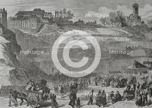 Paris Commune, France: Positions occupied by the communards on the heights of Montmartre, 1871. Creator: Manuel Ricord.
