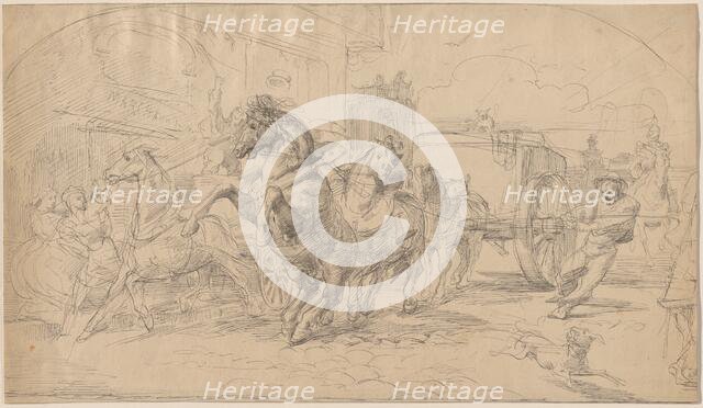 The Runaway Carriage, 1830s. Creator: Eugene Delacroix.
