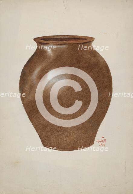 Stone Fruit Jar, 1939. Creator: Margaret Stottlemeyer.