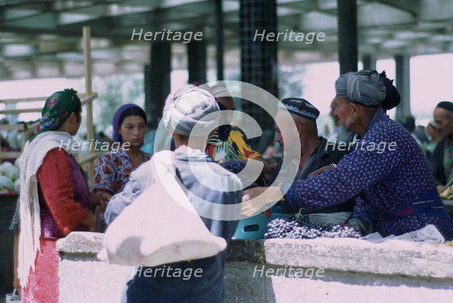 Market stall in Samarkand. Artist: CM Dixon Artist: Unknown