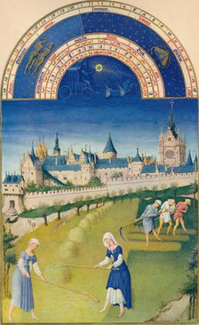 June - the palace and the Sainte-Chapelle, 15th century, (1939). Creators: Hermann Limbourg, Jean Limbourg, Paul Limbourg, Jean Colombe.