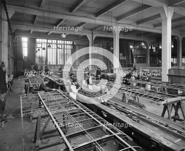 Aircraft manufacturing, Waring and Gillow factory, Hammersmith, London, November, 1916. Artist: H Bedford Lemere.