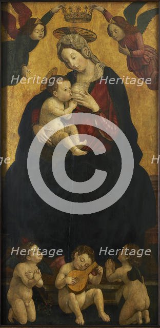 Madonna of the Milk with music-making angels, 1490-1500. Creator: Spanzotti, Giovanni Martino (ca 1455-ca 1528).