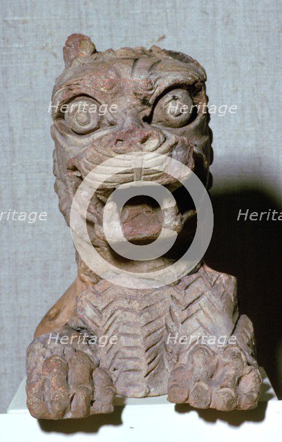 Babylonian lion-headed terracotta monster, probably representing one of the seven evil genii. Artist: Unknown