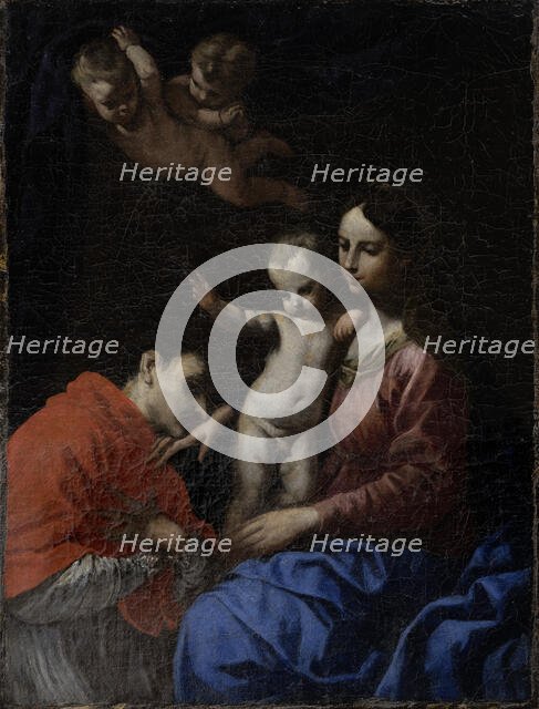Madonna and Child, worshipped by St Carlo Borromeo, c1630-1650. Creator: Simone Cantarini.